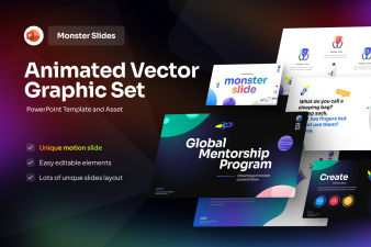 Monster Slides Animated Vector Graphic Set